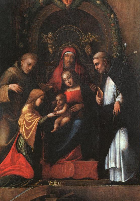 CORNELISZ VAN OOSTSANEN, Jacob The Mystic Marriage of St. Catherine dfg